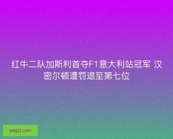 红牛二队加斯利首夺F1意大利站冠军 汉密尔顿遭罚退至第七位 红牛二队加斯利首夺F1意大利站冠军 汉密尔顿遭罚退至第七位